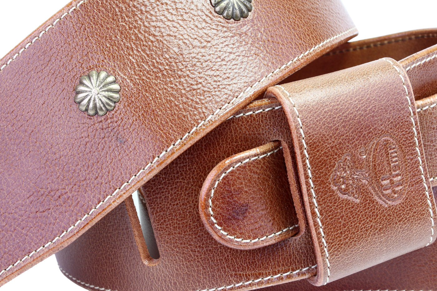 Kožený kytarový popruh KENNY Koňak 